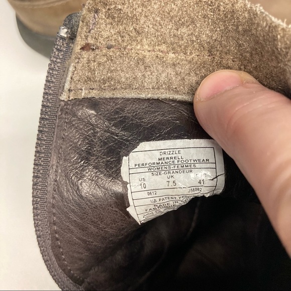 MERRELL LUX Sz 10 Mid Nubuck Leather Moto Style Ankle Boots - Picture 7 of 14